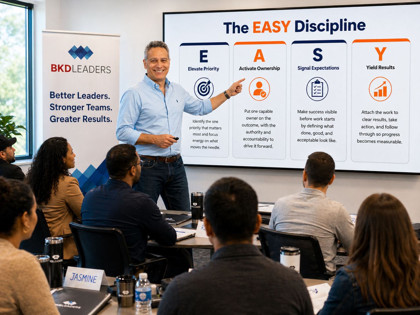 Bryan Deptula leading an EASY daily leadership discipline workshop for results ownership and independence